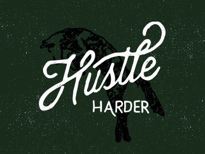Hustle Harder dog icon green grind hand handlettering harder hustle lettering neverstop pencil postivie texture