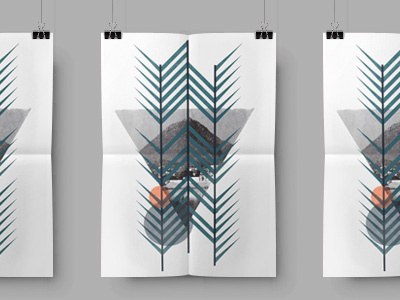 Mt. Woah Screen Print simple ink shapes poster color mountains triangles screen print