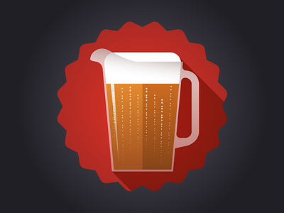 Pitcher-o-beer! badge beer festival icon illustration pitcher