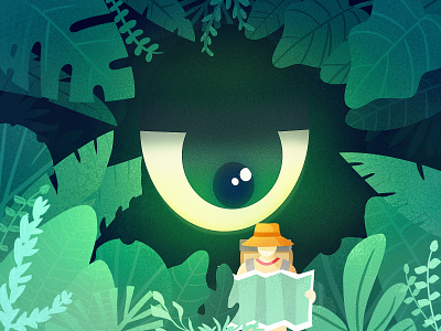 Jungle monster adventure illustration jungle monster