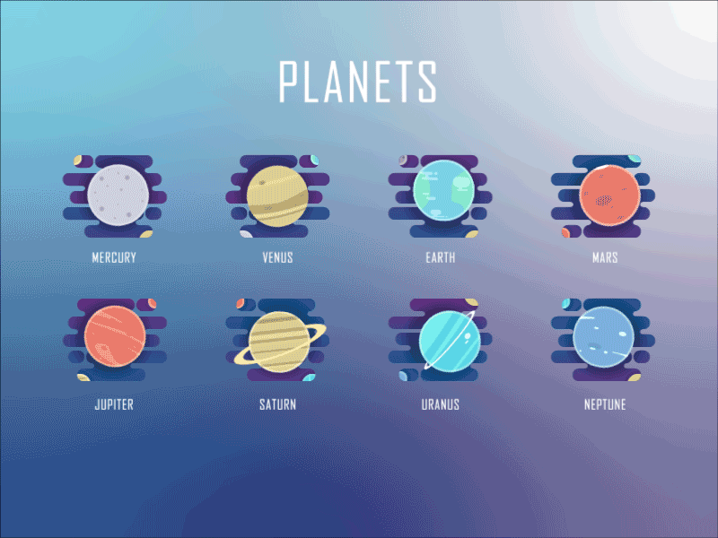 Planets after effects illustration illustrator motion graphics planets