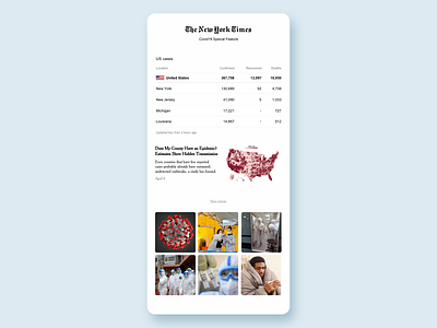 NYT Covid Special Feature app dailyui design graphic interaction ui uidesign ux uxdesign webpage
