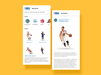 NBA Info Center app beautiful curry design durant info interaction kevin klay nba nba finals page sports stephen thompson uidesign ux uxdesign