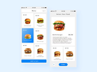 Fast Food App app dailyui design fastfood graphic interaction ui uidesign ux uxdesign