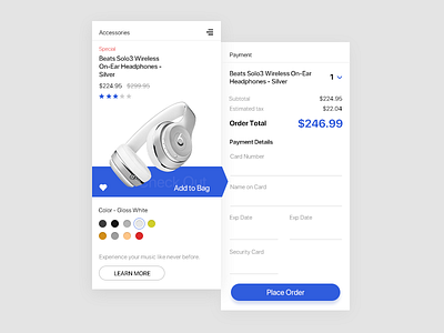Credit Card Check Out UI app checkout concept creditcard dailyui design graphic headphone interaction ui uidesign ux uxdesign