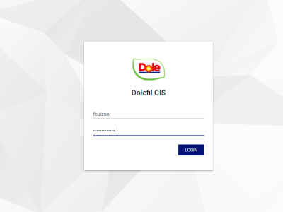 Login page created for a system in Dolefil