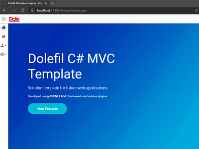 Homepage for the website template of Dolefil