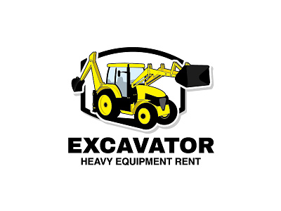 Excavator bhagirath clearing construction equipment grain illustration land logo machine tractor vector