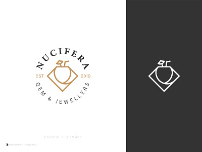 Nucifera Logo bhagirath branding creative logo diamond diamond logo gamestone gem icon jewellery logo mark minimal symbol