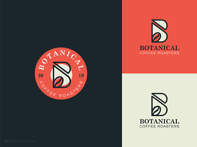 Botanical Logo art b logo beans bhagirath branding coffee bar icon label design logo mark minimal stamp typography