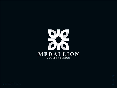 Medallion Logo banding bhagirath emblem fashion flat flower geometic icon jewelery logo mark minimal mono line symbol typography