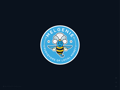 Mel Genie bee character cute cute character genie honey illustration label lapelpin minimal sticker stickermule vector