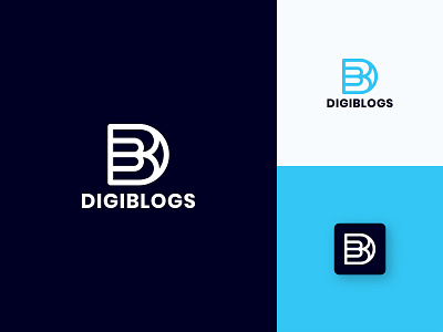 Digiblogs Logo app bhagirath branding brandmark design icon logo logotyp mark minimal monogram logo simple symbol