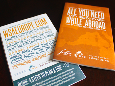 Almost All You Need to Know While Abroad Pocketbook accordion print typography