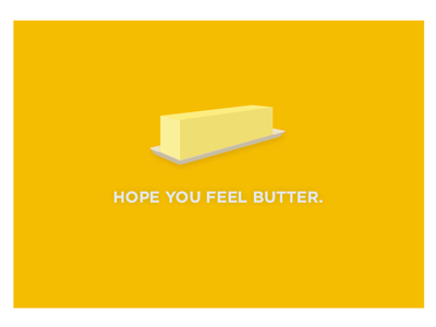 Hope You Feel Butter get well illustration stationary