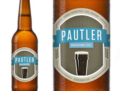 Pautler Brewery Label (on Bottle) beer blue bottle label packaging stout