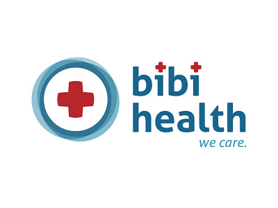 Bibi Health Logo Concept blue circle health healthcare logo medical red