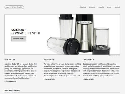 Cozzolino Studio Redesign design industrial design website