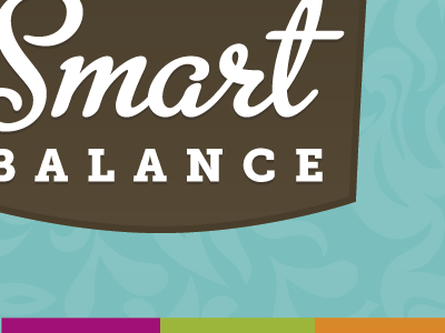 Smart Balance blue color orange packaging pattern purple script smart