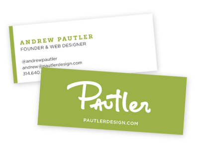 Pautler Design Business Card business card design green mini card moo