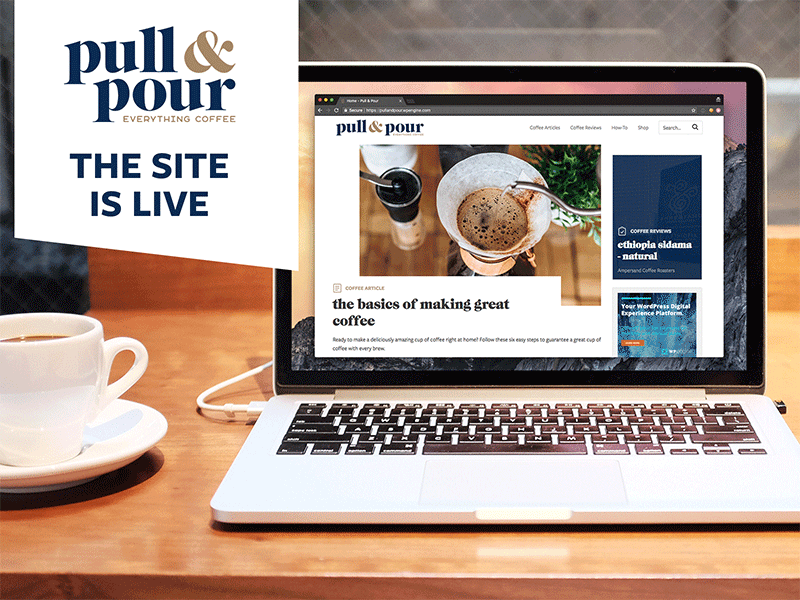 Pull&Pour is live! blog coffee design launch site launch website