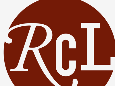 RCL Logo circle design logo red type typography