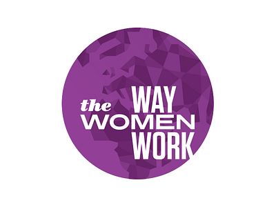 The Way Women Work Logo abstract globe purple typography