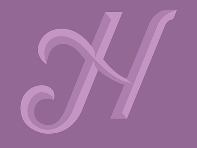 H is for... h letter purple script typography