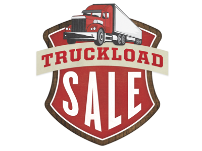 Truckload Sale Logo (Revised) logo shield truck wood