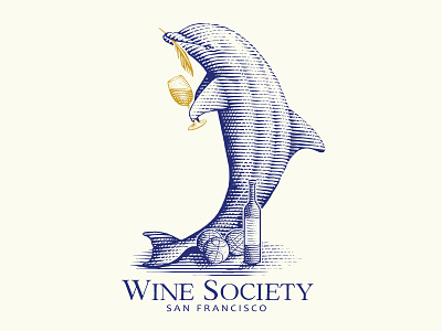 Logo concept for a Wine Society. classic engraved engraving handdraw illustration illustrator logo scratchboard vintage