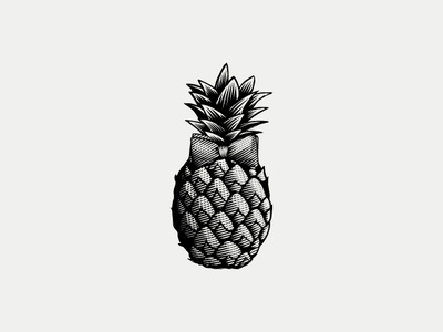 An elegant pineapple classic engraved engraving handdraw icon illustration pineapple vintage