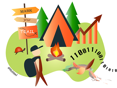 Mark Your Trail camping gradients hackaton illustration trail