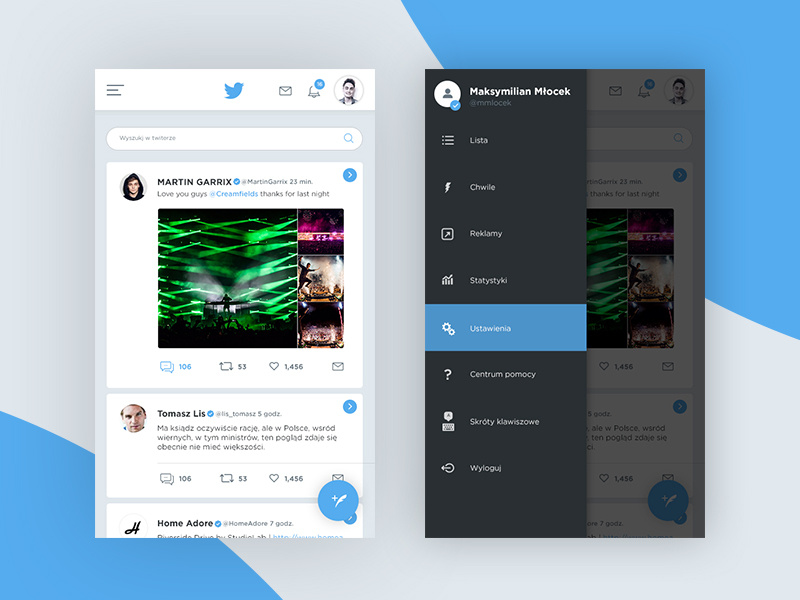 Twitter App Redesign by Maksymilian Młocek on Dribbble