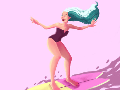 Surfing Girl design illustration surf