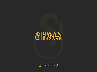 Swan Bazar Logo bazaar brand branding design graphic illustration logo swan vector