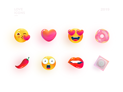 Love icons dating emoji icons illustraion illustration love sexy smile vector art