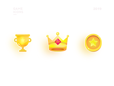 Game icons appicon coin crown game icons icons set illustration vector