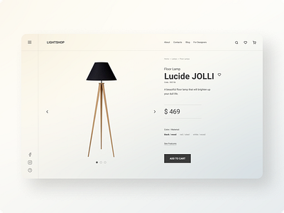 Product Card card clean e commerce interface light lights line product product page ui ui design web web app web design