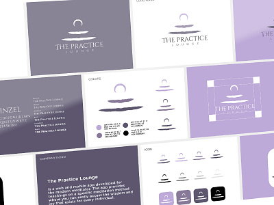 The Practice Lounge Style Guide brand brand guide brand identity branding design guide icon logo lounge nature spa style style guide vector visual identity