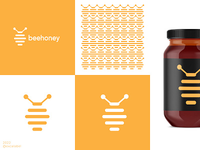 beehoney bee brand brand identity branding design honey icon illustration logo vector