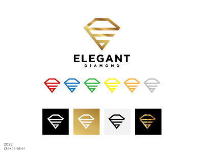 Elegant Diamond brand brand identity branding design diamond gold icon illustration jewelry logo vector