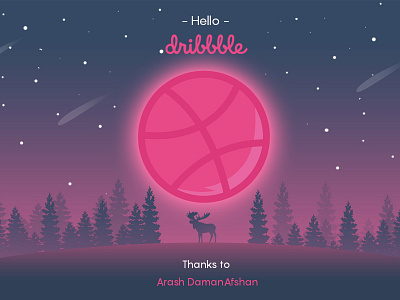 First Shot debut dribbble first first shot hello hi jungle moon night shot sky stars