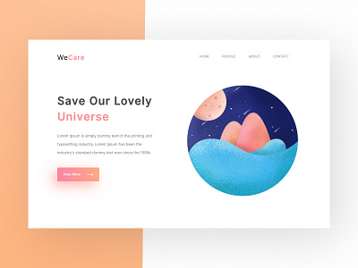 Save Universe - Landing Page design illustration landing page site ui ux web