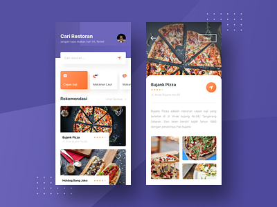 Find Restaurant App Exploration categories dashboard food food app mobile purple restaurant app ui ux uidesign web design