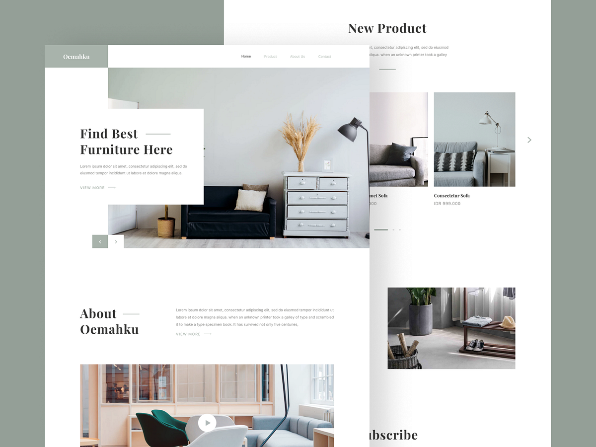 Furniture Store Landing Page by Fareel on Dribbble