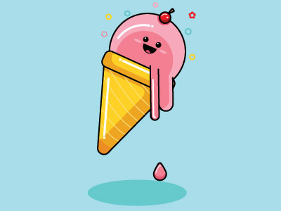 Bubblegum Yum! bubblegum flat design ice cream illustrator melting