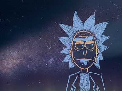 Such Night Much RickSky Wow drawing night sky rick rick and morty