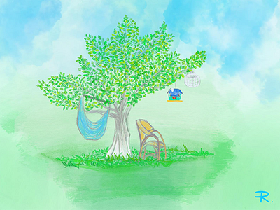 Tiny Garden art drawing fun garden relax tree