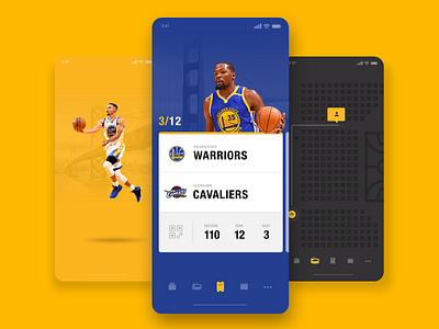 Team Ticket App app design mobile sports ticket ui warriors