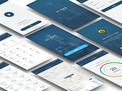 BS+GPS Mobile App clean app design gps app mobile mobile app tracking app ux